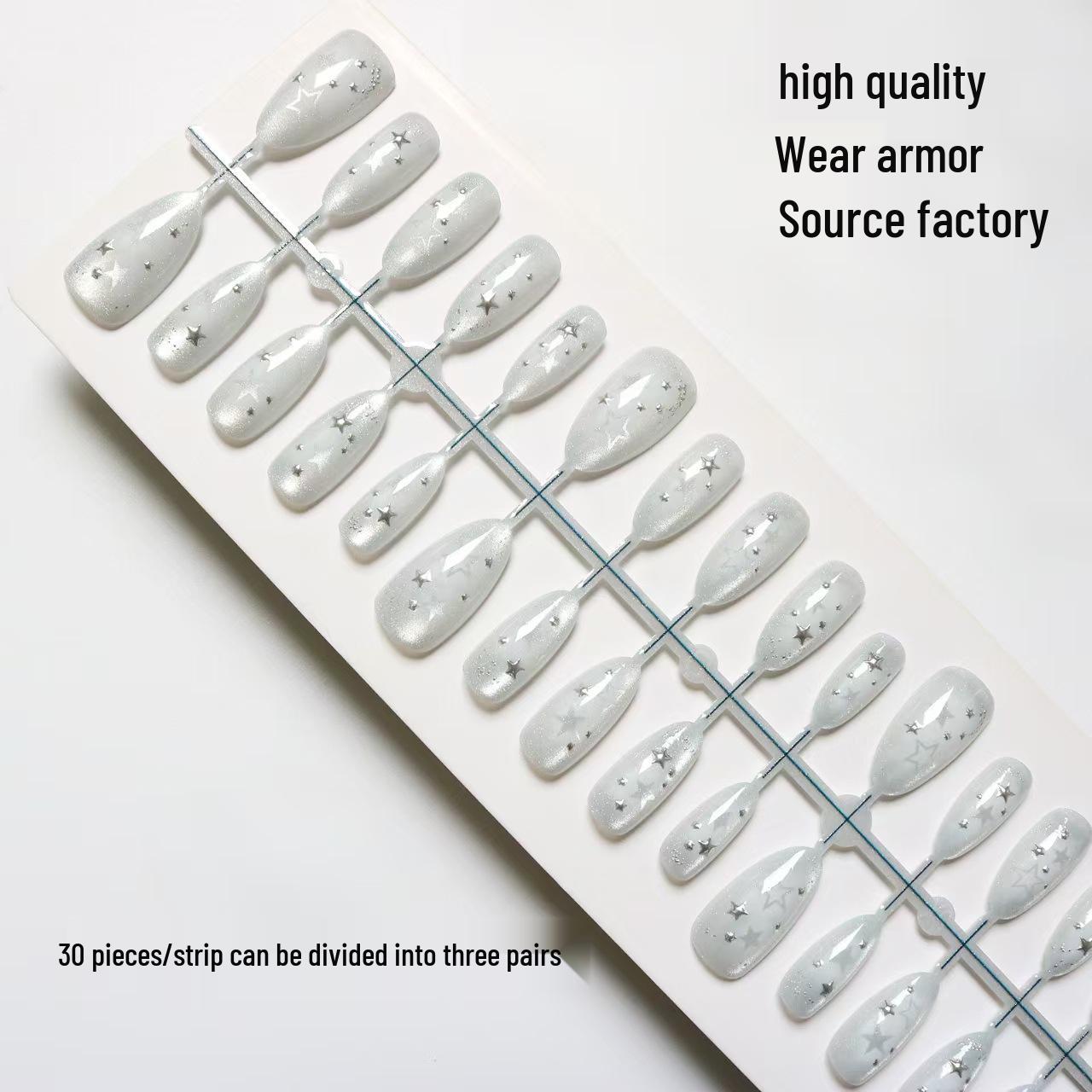 3D Embossed Cat Eye Glass Beads Whitening Nail Art Stickers