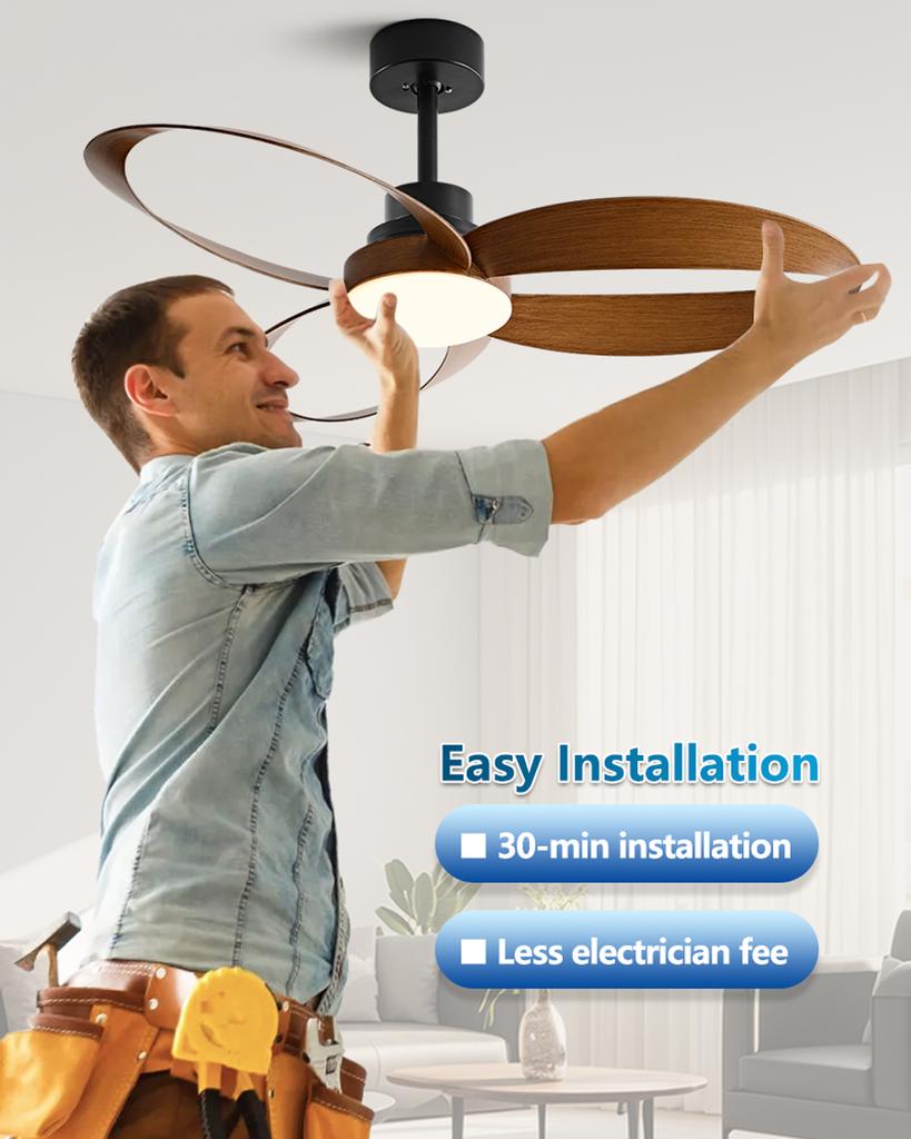 42 Inch Ceiling Fan 3 Blades Vintage Industrial Wood Ventilator No Light Remote Control for Coffee Shop Home Hotel Office