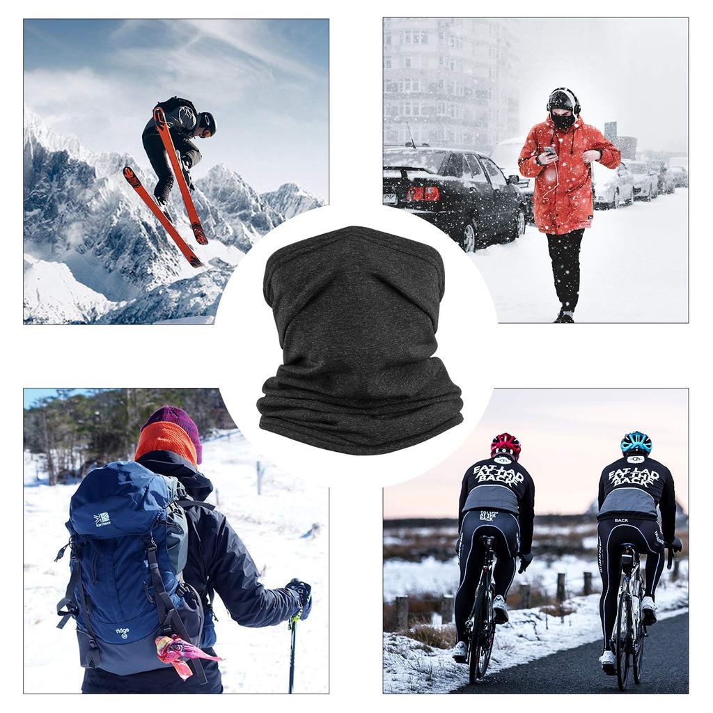 ROCKBROS Neck Warmer and Face Cover for Cold and Warm with Fleece Lining for and Other Outdoor Sports Gray Dark Men's Winter, Protection, Windproof,