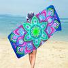 Boho Mandala 2D Flat Printed Peach Skin Beach Towel Colorful Flower Sand Free Bath Towel Summer Seaside Vacation Travel Blanket