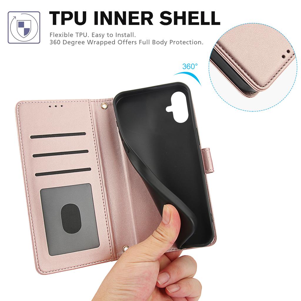 SY-003 For Samsung Galaxy A06 4G Case PU Leather Stand View Phone Wallet Cover with Hand Strap