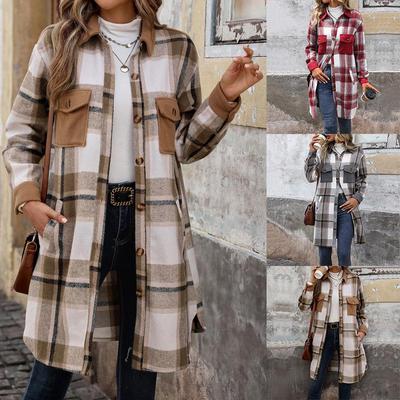 Europäische & Amerikanische Herbst/Winter Retro Karierte Hemdjacke