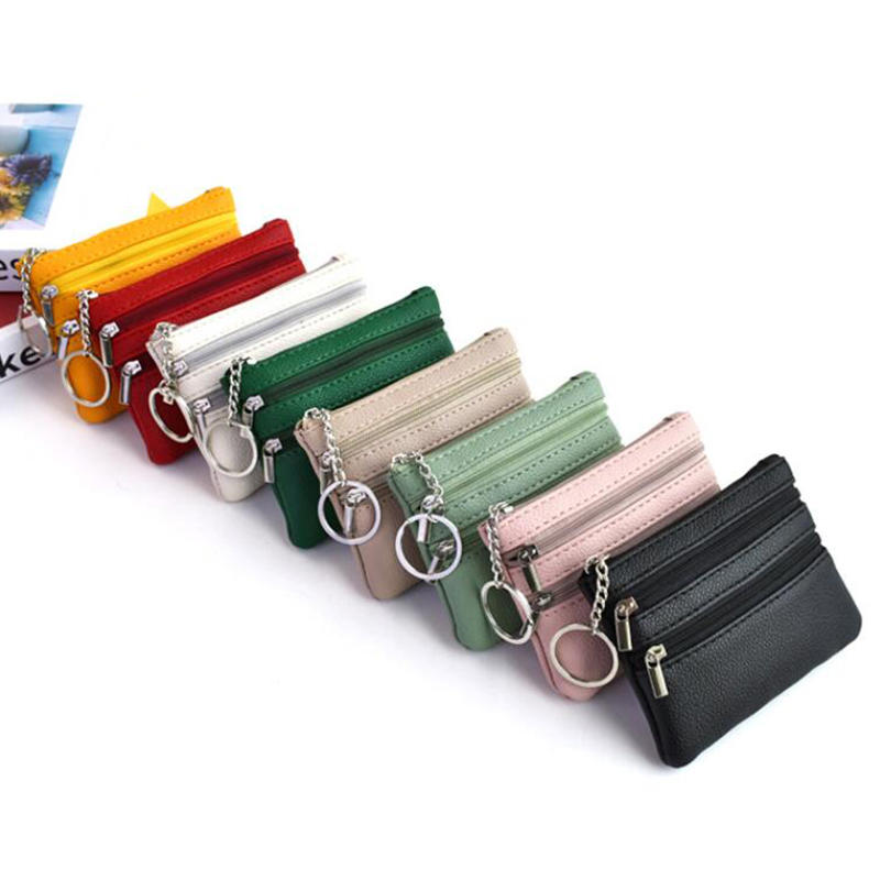 Women's Small Change Money Bags Pocket Wallets Key Holder Case Mini Functional Pouch Zipper Card Wallet Coin Purses