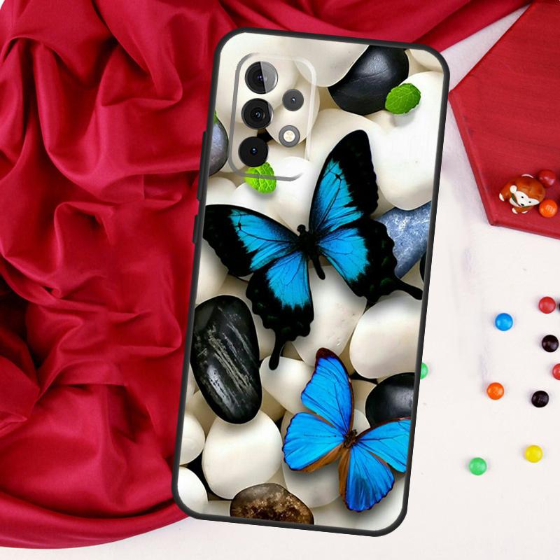 Luksusowy Niebieski Motyl Motyle Dla Samsung Galaxy A15 A55 A53 A33 A35 A22 A32 A52 A54 A34 A14 A56 A36 A26 A16 A05 A06 Etui