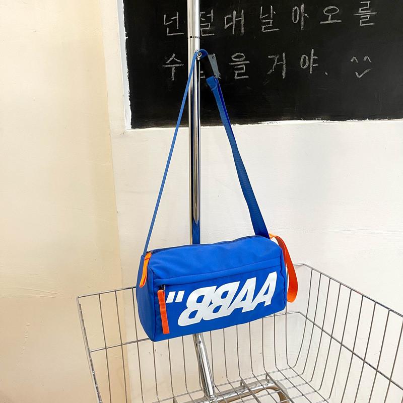 Trendy Retro Street Style Large Capacity Canvas Shoulder Bag For Men And Women синий