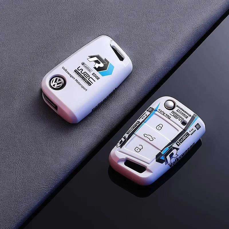 VW GTI GOLF 2026 Heiß für VW VOLKSWAGEN Auto Klappbarer Fernbedienungsschlüsselanhänger Hülle Schale Für Volkswagen VW Polo Golf 7 MK7 Tiguan Pass