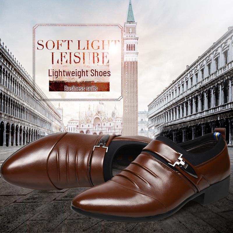 Aofu 2266 Men's Pointed Toe Slip-On Leather Formal Shoes