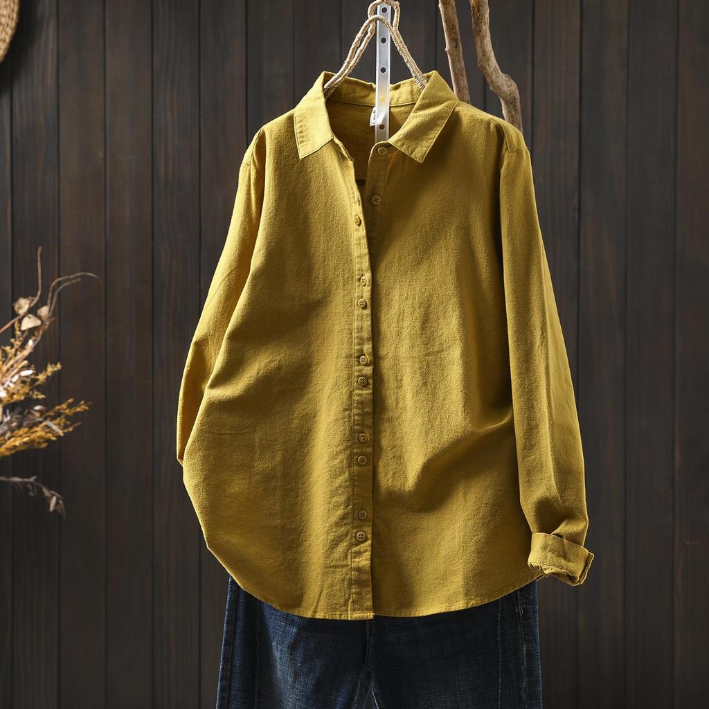 Women's Artistic Solid Purple Cotton Shirt - Spring 2026 Collection