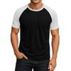 Men's Round Neck Contrast Color Raglan Short Sleeve Top T-shirt