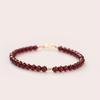 Vintage Natural Red Garnet Crystal Bracelet 14K Gold Plated Copper Toggle Clasp Jewelry For Women