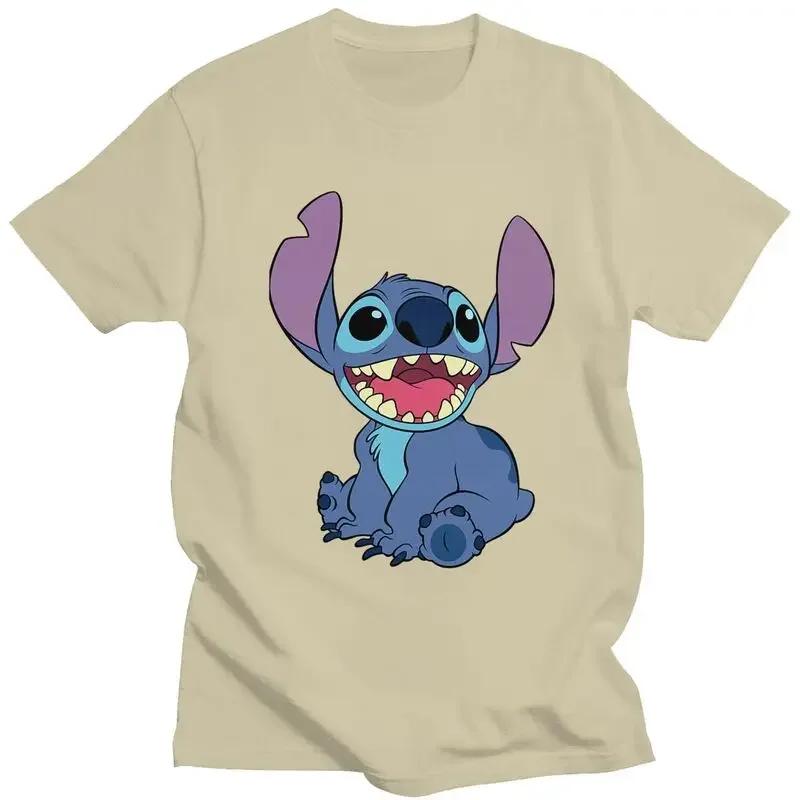 Stitch Anime T Shirt Pure Cotton Tshirt Leisure Tee Tops Short Sleeved T-shirt Slim Fit Clothing Unisex