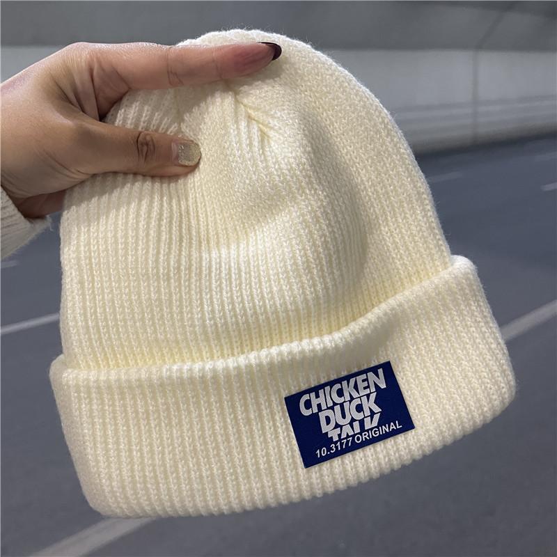 Hat Couple Winter Wool Female Trendy Brand Cold Boys Melon Fur Hat White Knitted Men's Hat Autumn and Winter