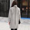 Imitation mink coat women's medium and long imitation fur coat velvet imitation mink hair imitation fur women's stand-up collar