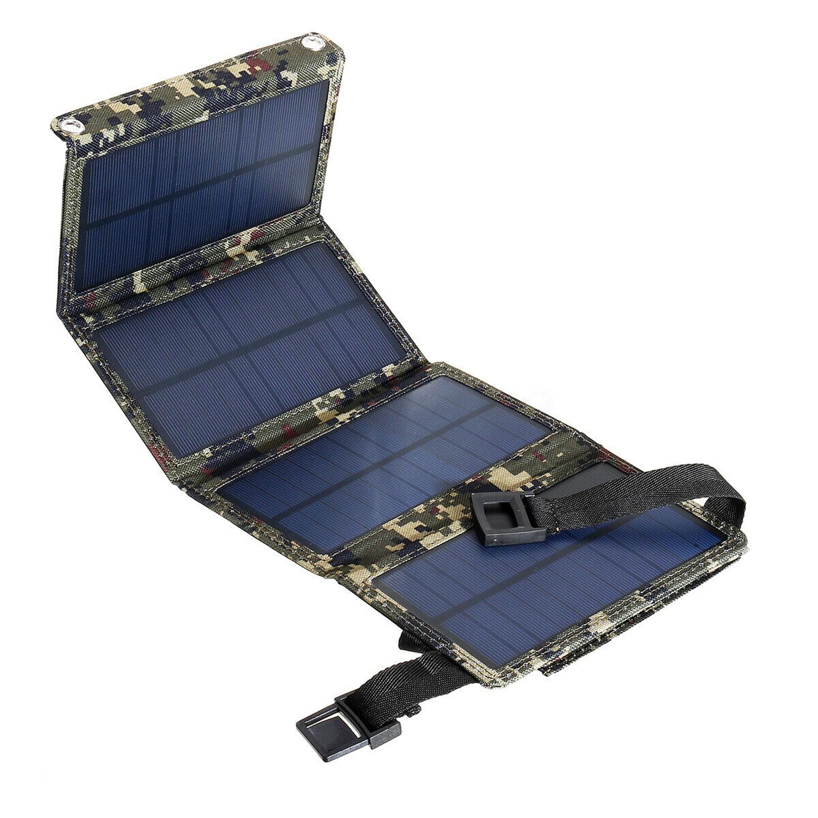 Outdoor USB-zonnepaneeltas Draagbare zonne-energie Opladen Mobiele telefoon Oplaadhulpmiddel Opvouwbare verwijderbare zonnepanelen zwart