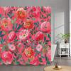 Vibrant Floral Pink Waterproof Mildew-Resistant Shower Curtain - Elegant Design for a Romantic Bathroom Décor Experience