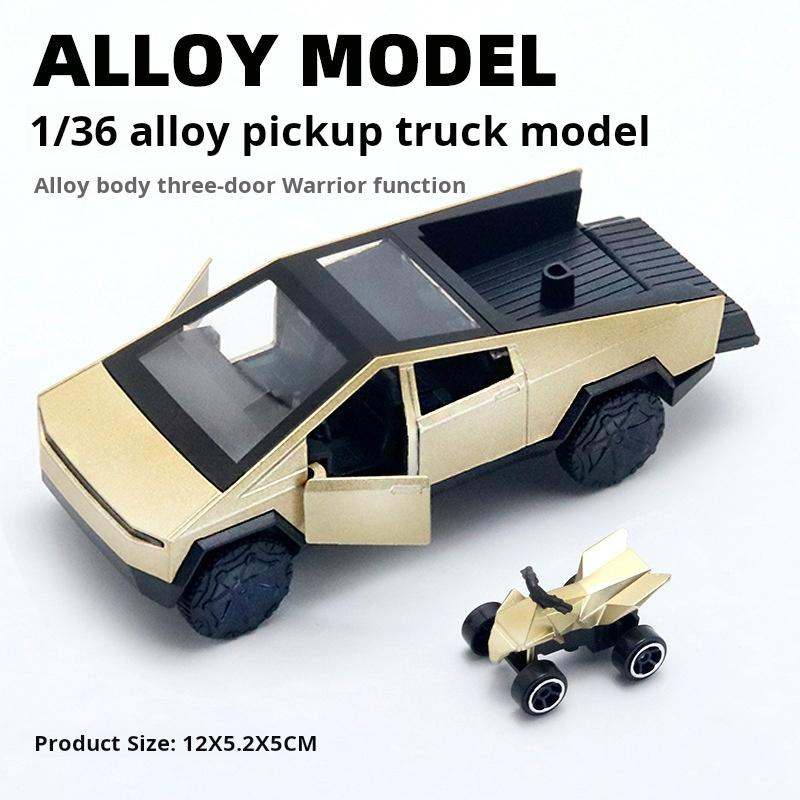 1:36 Hraček Cybertruck Terénní Vozidlo Kovový Model Auta Plážová Motorka Hobby Sběratelský Dárek k Narozeninám Pro Kluka