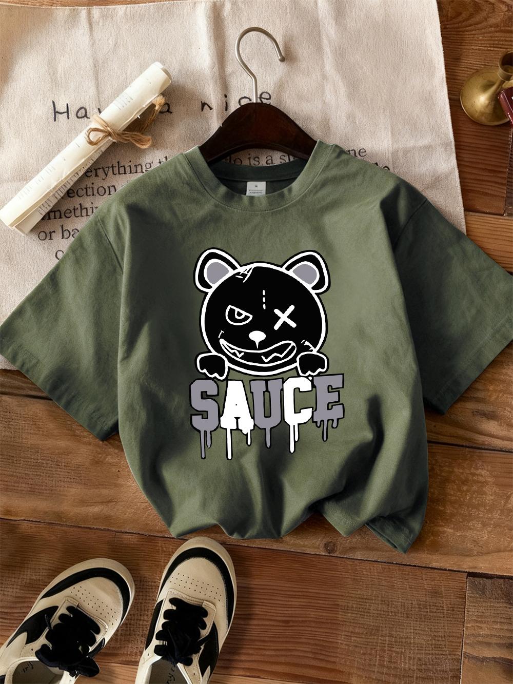 

Melted Cartoon Bear Printed TShirts Women Casual Loose Short Sleeve Tops ONeck Soft T Shirts Summer Comfortable Womans Clothes S