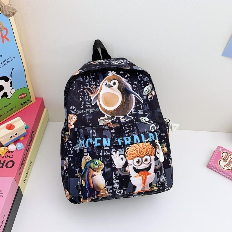 Kids Backpack With Cartoon Italian Brainrot Al Pattern And Ergonomic Shoulder Straps For Preschool And Kindergarten
