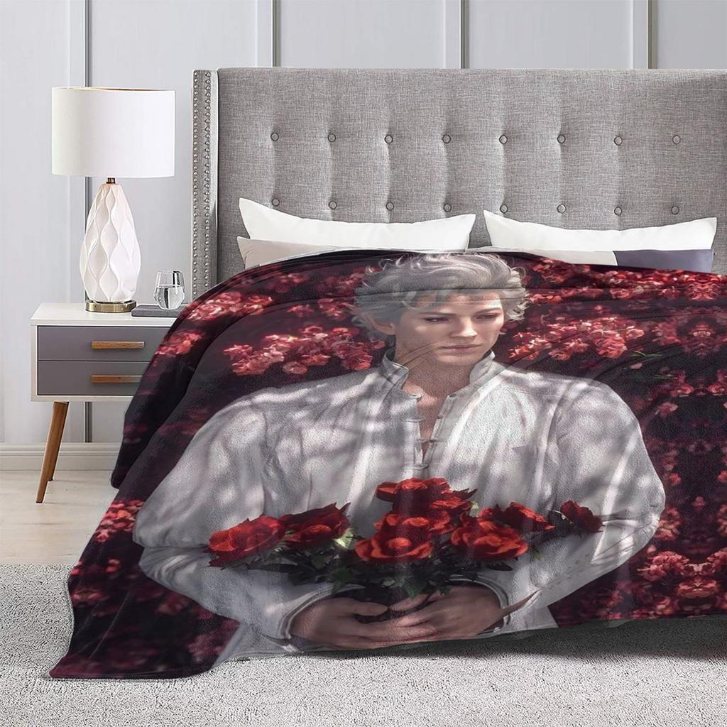 Baldur's Gate 3 Astarion Vampire Character Blankets Soft Warm Flannel Throw Blanket Bedding for Bed Picnic Travel Home Couch