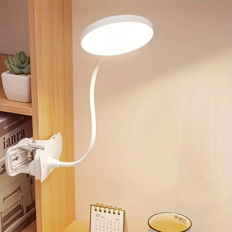 Eye Protection LED Desk Lamp With 3 Lighting Modes, Rechargeable Battery Power Supply Adjustable Reading Light Clip-Type For Bedroom