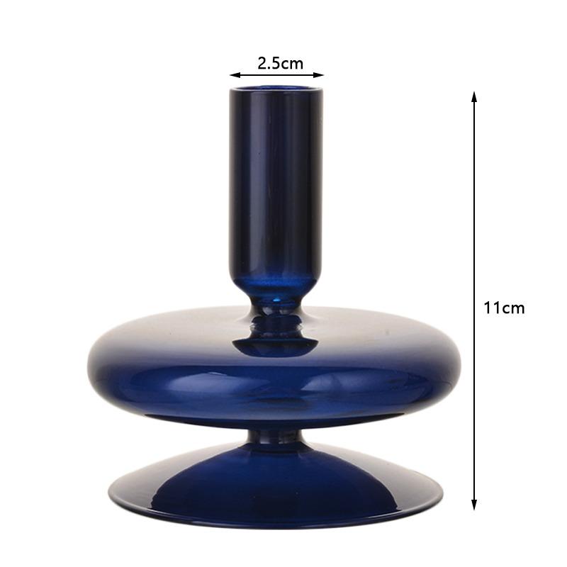 1pc Glass Vases Clear Flower Vase Candle Holders For Wedding Centerpieces Home Decoration Table Centerpieces Candlestick Holder