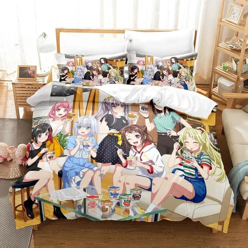 3D Anime BanG Dream! Girls Band Party! Printed Bed Set Duvet Cover Pillowcase Bedding Set Bed Linen Sheet Quilt Cover Full Size