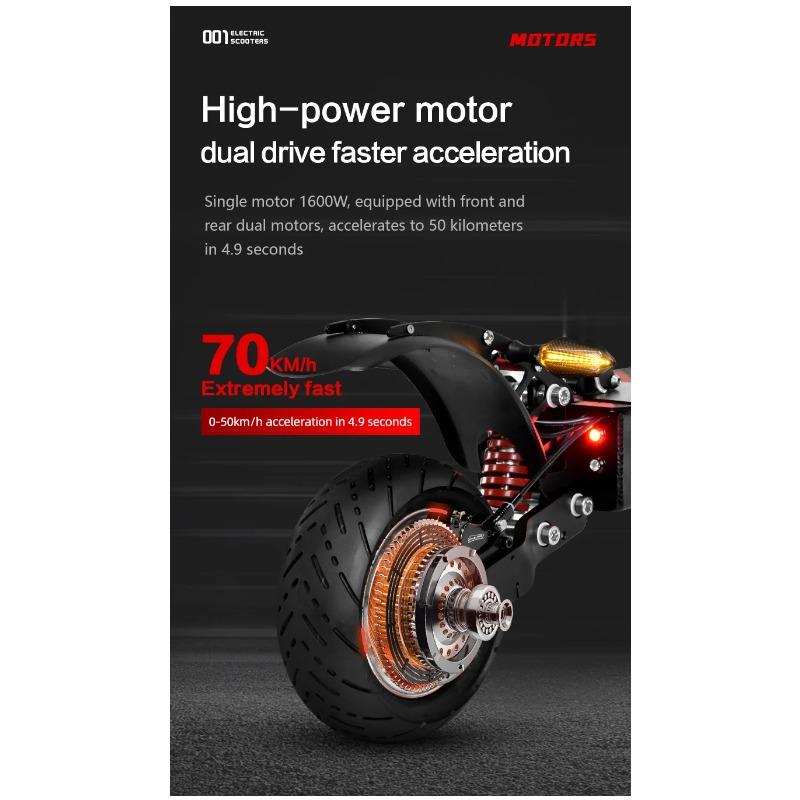 BOYUEDA Q7Pro Escooter 3200W Dual Motor 52V19AH Battery Dual Drive 10 Inch Adult E-Scooter Silent Tire Foldable Electric Scooter