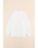 Azura Exchange White Plus Size Long Sleeve Flap Pocket Henley Top