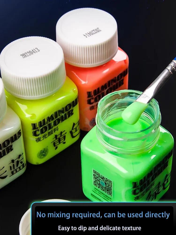 58ML Luminous Acrylic Pigment Fluorescent Paint Glow in Dark DIY Halloween Party Jewelry Nail Art Nail Beauty Resin Pigment