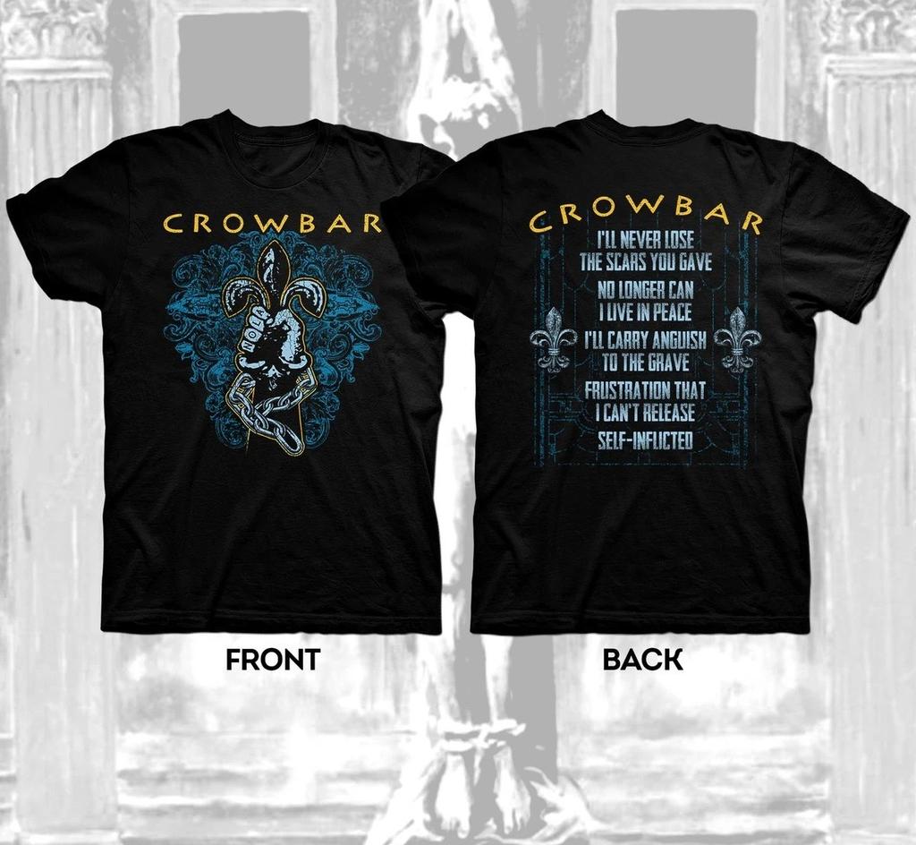 2 Sides Crowbar Band Concert Heavy Cotton Black T Shirt S-5XL TU850
