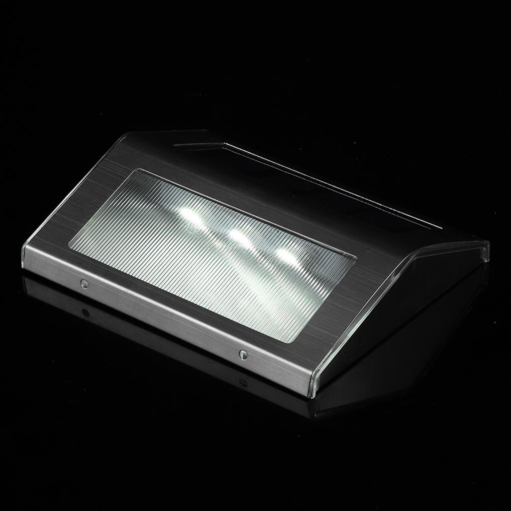 Edelstahl 3LED Solarbetriebene Wandleuchte Gehweg Wasserdicht Landschaftslicht(Weißes Licht)