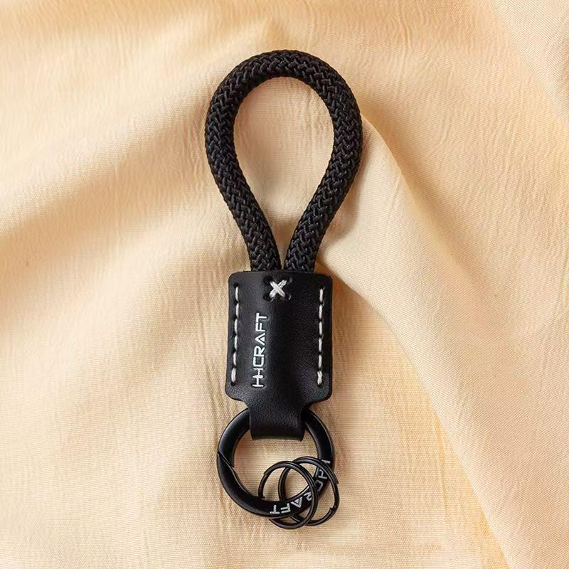 

Handbag Pendant Motorcycle Car Keychain Leather Woven Rope Metal Key Fob Customizable Decorative Gift for Riders 1pc чёрный