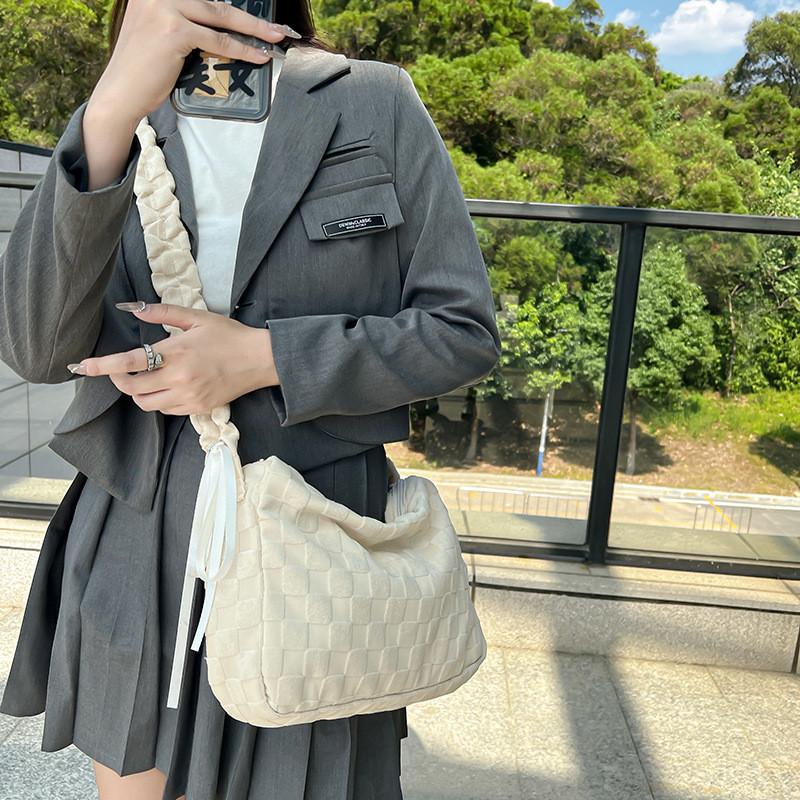 Cotton Girl Sash Bag With Bowknot Closure For Daily Casual Use