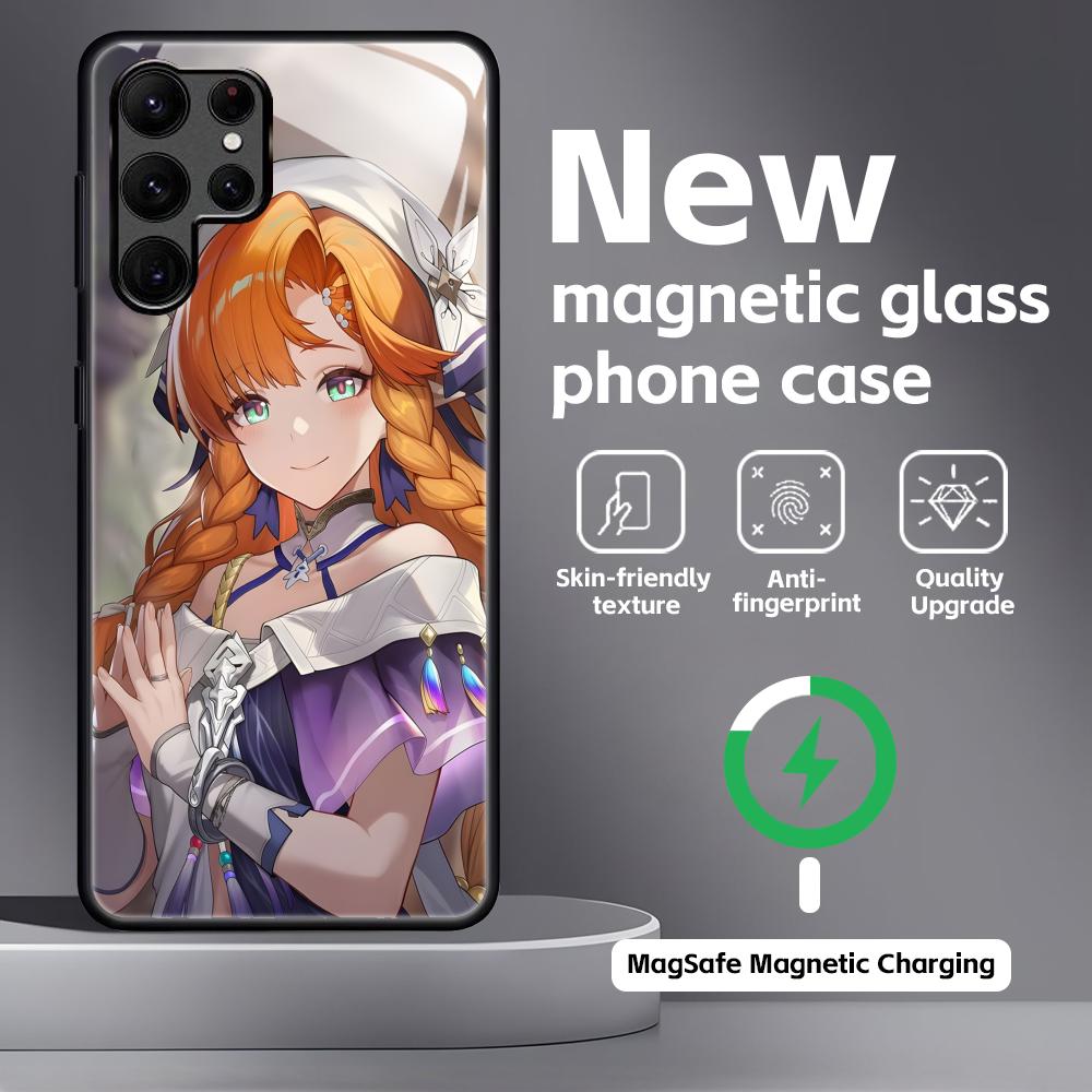 Wuthering Waves SIGRIKA  Phone Case For Samsung S26 S25 S24 S23 S22 S21 Plus Ultra Note20 Glass Magnetic Case