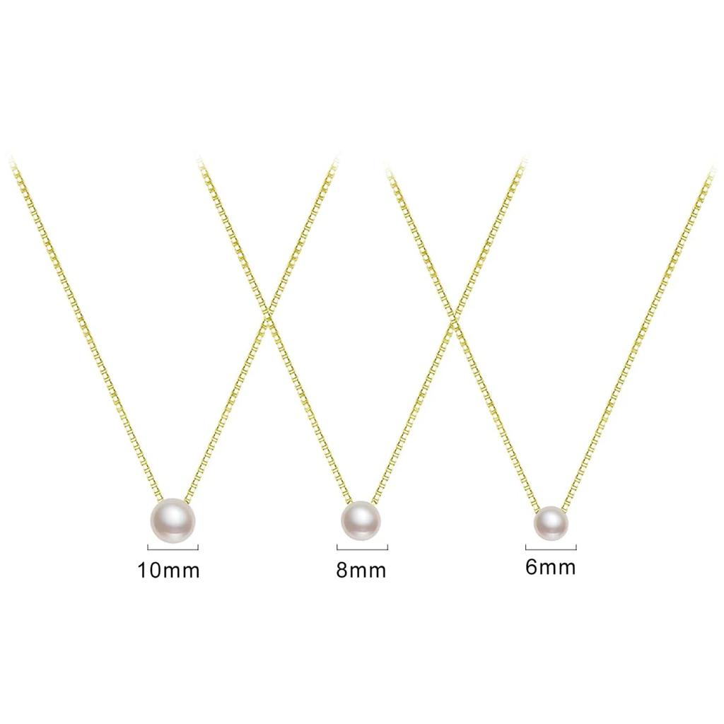 925 Silver Fashion Luxury White 6MM 8MM 10MM Mother of Pearl Pendant Necklace for Women Wedding Jewelry Accessories
