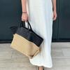 New Beach Bag, Fashionable Vacation Style, Color Blocking Splicing Grass Woven Bag, Large Capacity Portable Tote Bag