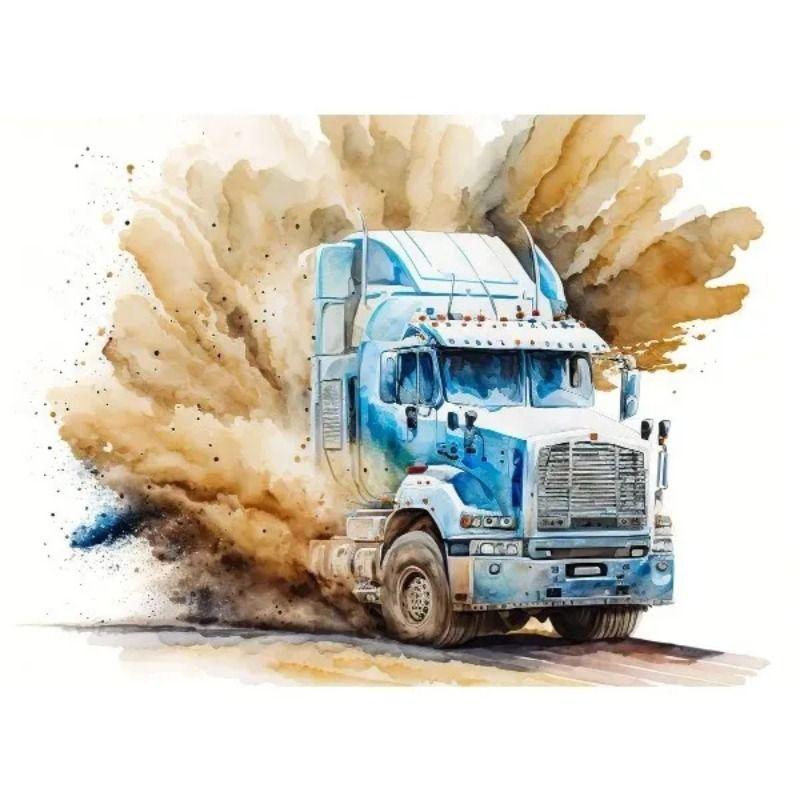 Watercolor Toy Car Tin Painting for Kids Room Decor