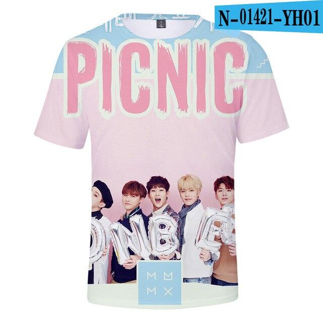 Kpop Monsta X 3d Printed T Shirt Women Men Harajuku T -Shirt K -Pop Team Member Tshirt Short Sleeve T Shirts Streetwear Clothes 