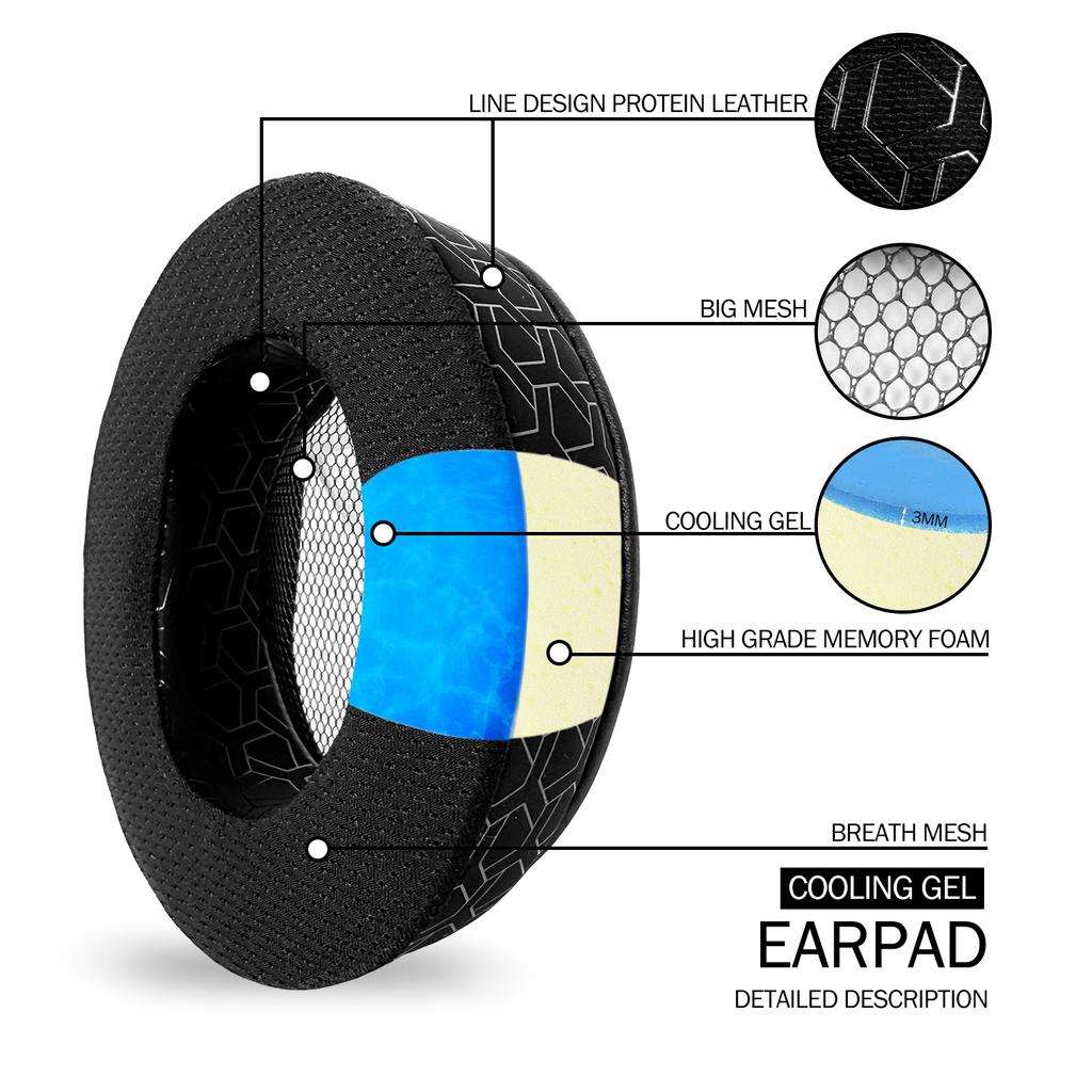 Nullmini Replacement Earpads for AKG K371 K361 K361BT K371BT Headphones Headband Cooling Gel Ear Pads Cushion Sleeve Earmuffs