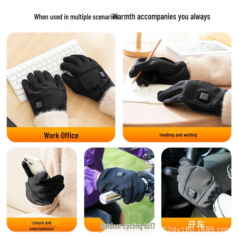 Self-Heating Half-Finger Smart Gloves for Warmth - Ideal for Office, Gaming, Riding, and Motorcycle Use