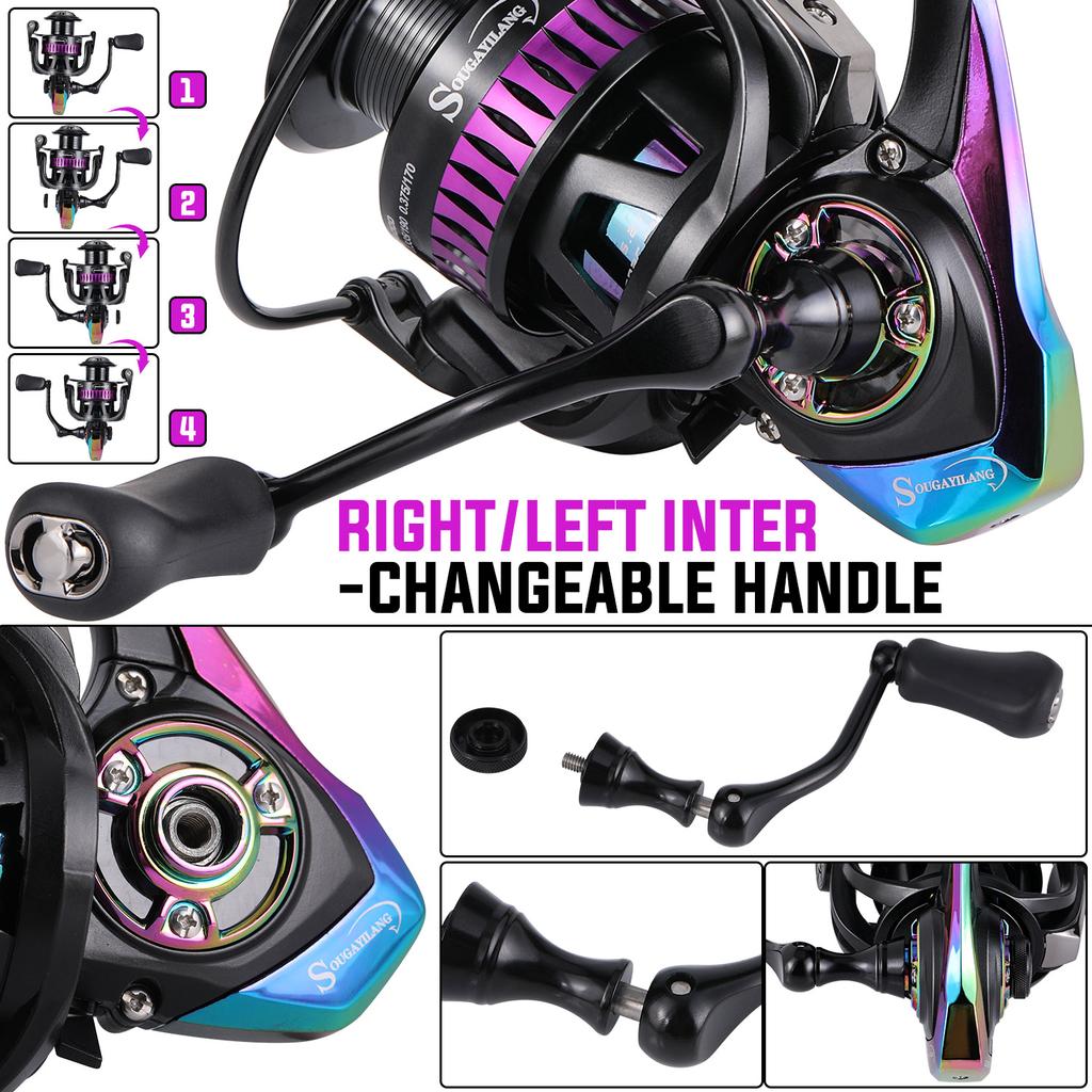SOUGAYILANG Fishing Reels 11+1BB Spinning Reel Metal 1000-4000 Left/right Carp Fishing Reel Fishing Gear
