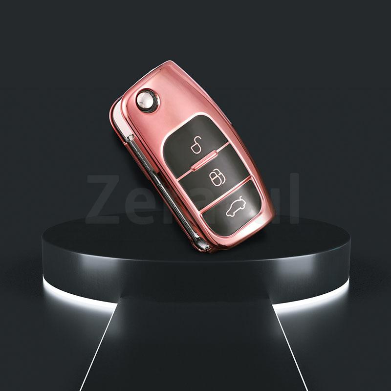 

Shell Fob Holder For Ford Focus Mk2 C Max S-Max Ecosport Fusion Fiesta Mk7 Cowgar Mondeo 2 Mustang Mach Tpu Car Key Case Cover