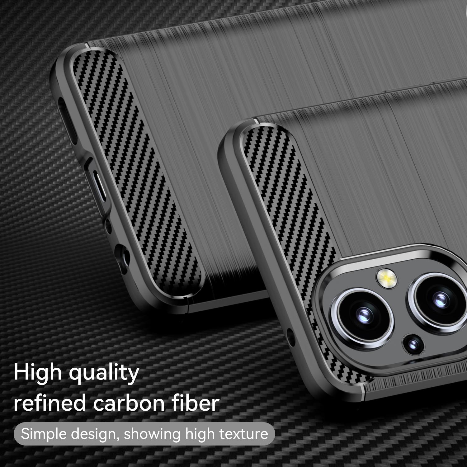 

1.8mm Air Cushion TPU Case Brushed Surface Carbon Fiber Scratch-Resistant Texture Phone Cover with Heat Dissipation Design for OnePlus Nord N20 5G Black
