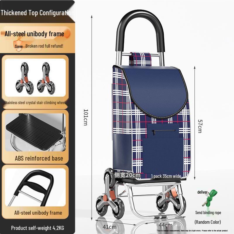 Lightweight Folding Shopping Cart for Home, Travel & Stairs - Portable Trolley for Elderly