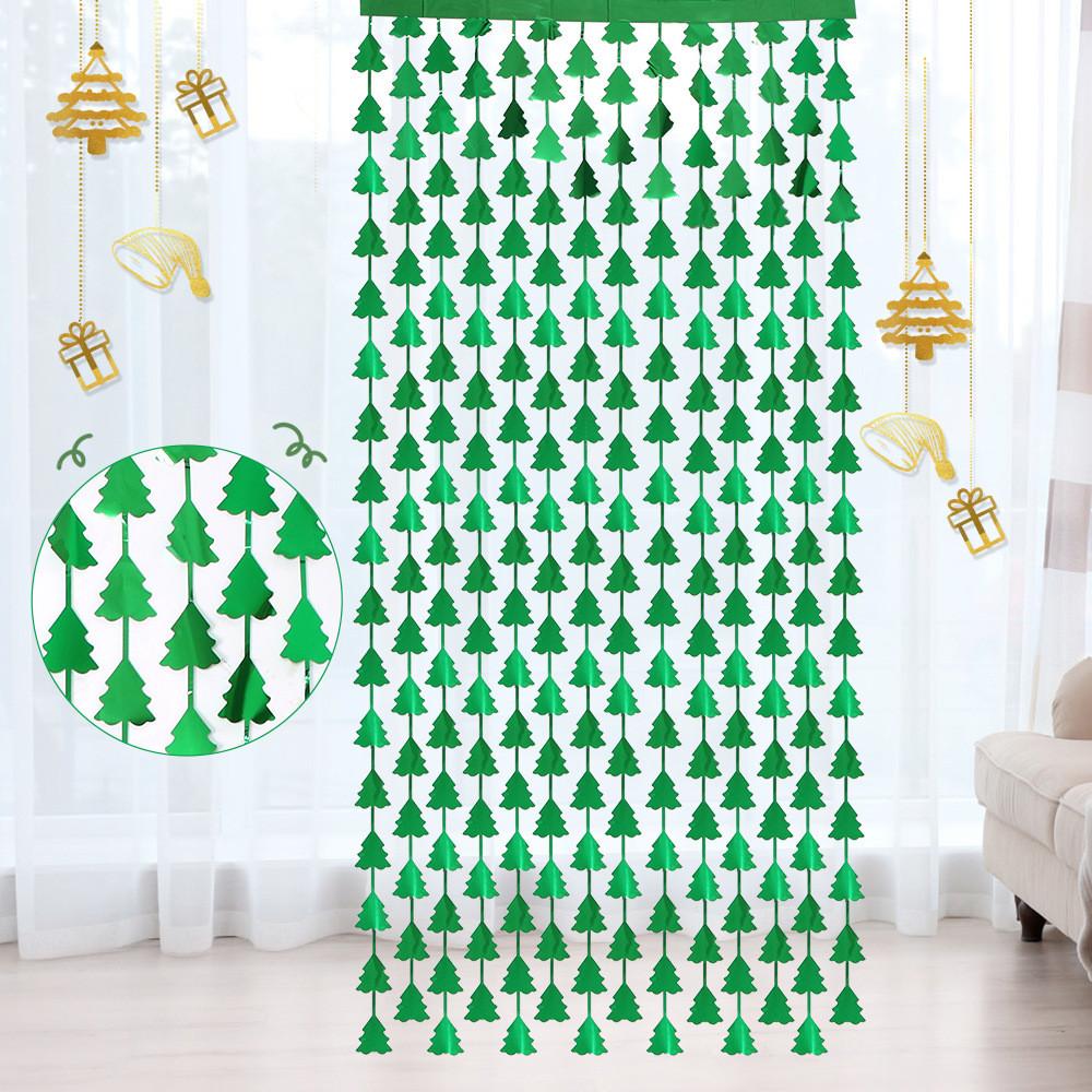 Lush Tree Christmas Tinsel Curtain In Various Colors For Eyecatching Backdrops Party