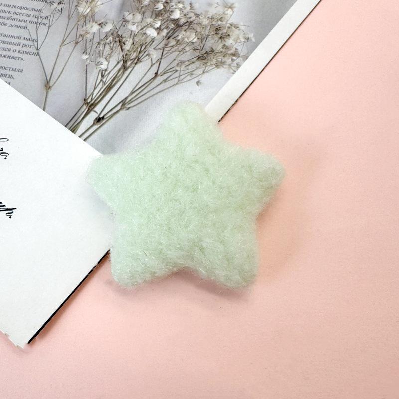 Double-Sided Plush Star Charms for DIY Hair Clips & Clothing Decoration