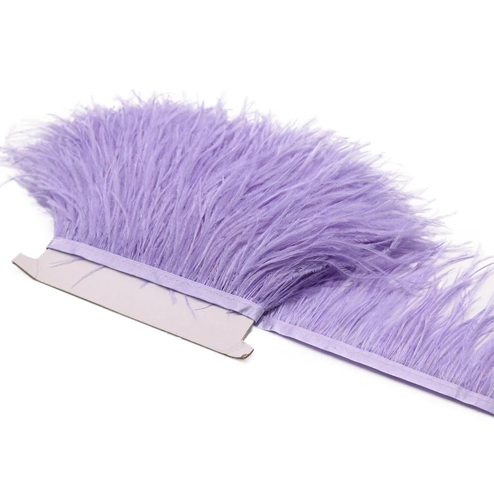 1Meter Natural Fluffy Ostrich Feathers Trim 8-10Cm Red Ostrich Plumes Craft Ribbon For Wedding Dress Sewing Clothing Decoration