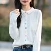 Frühlingsneuer Damen Strickcardigan Pullover, Damen POLO-Shirt, Kragen und langärmlig