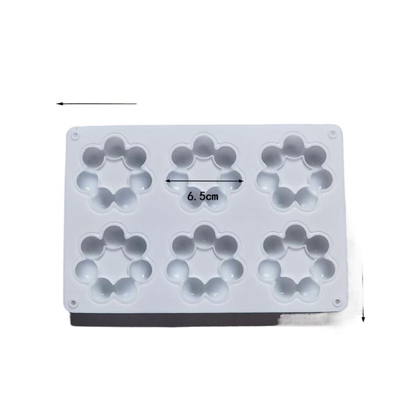 .1pc Flower Shaped Silicone Donut Mold 3D Fondant Cake Chocolate Baking Tool Non-Stick Multicavity Mould