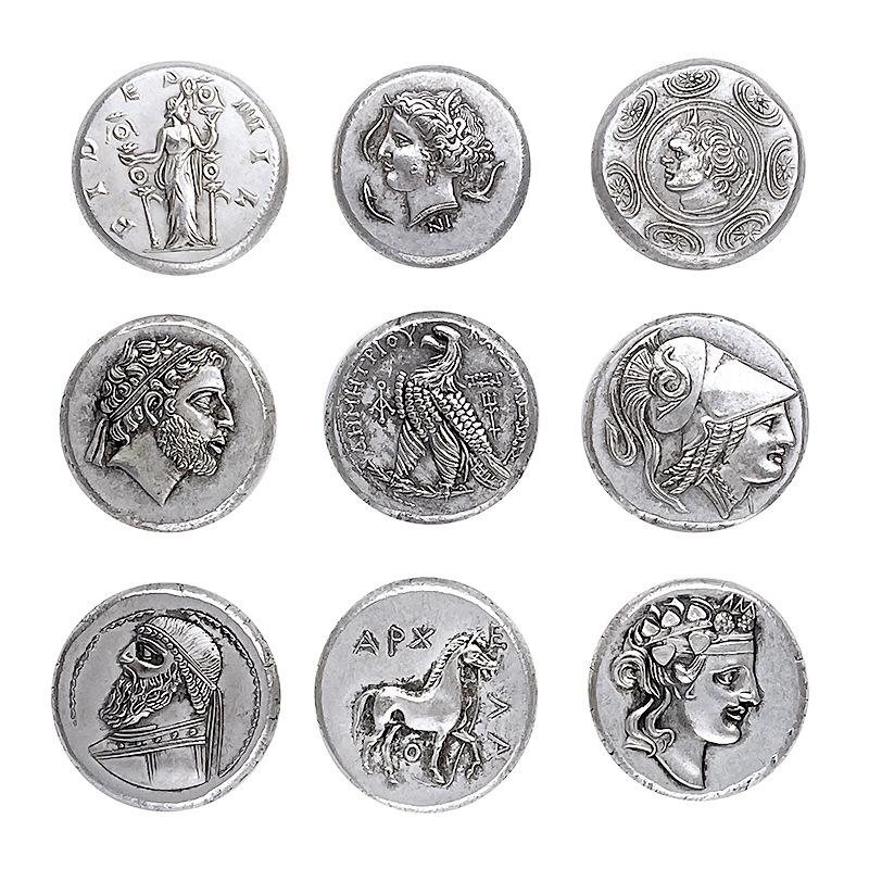 Greek Coins, One Blind Box, Randomly Shipped, Mythological Coins, Retro, Thickened Weighted, Gold Coins, Commemorative Medals, Antique Copper Coins